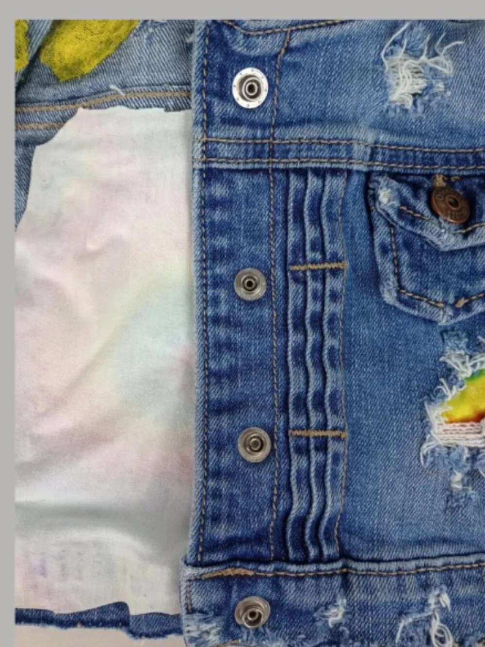 Y2K OshKosh B'gosh Baby 24 Months Distressed‎ Denim Tie Dye Jacket